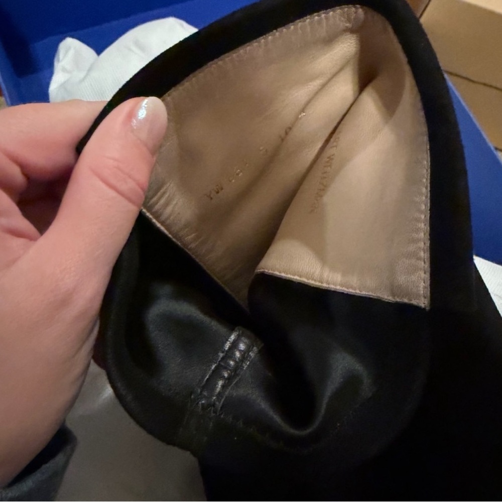 Stuart Weitzman Black Over-the-Knee Suede Block-Heel Boots - Picture 8 of 9
